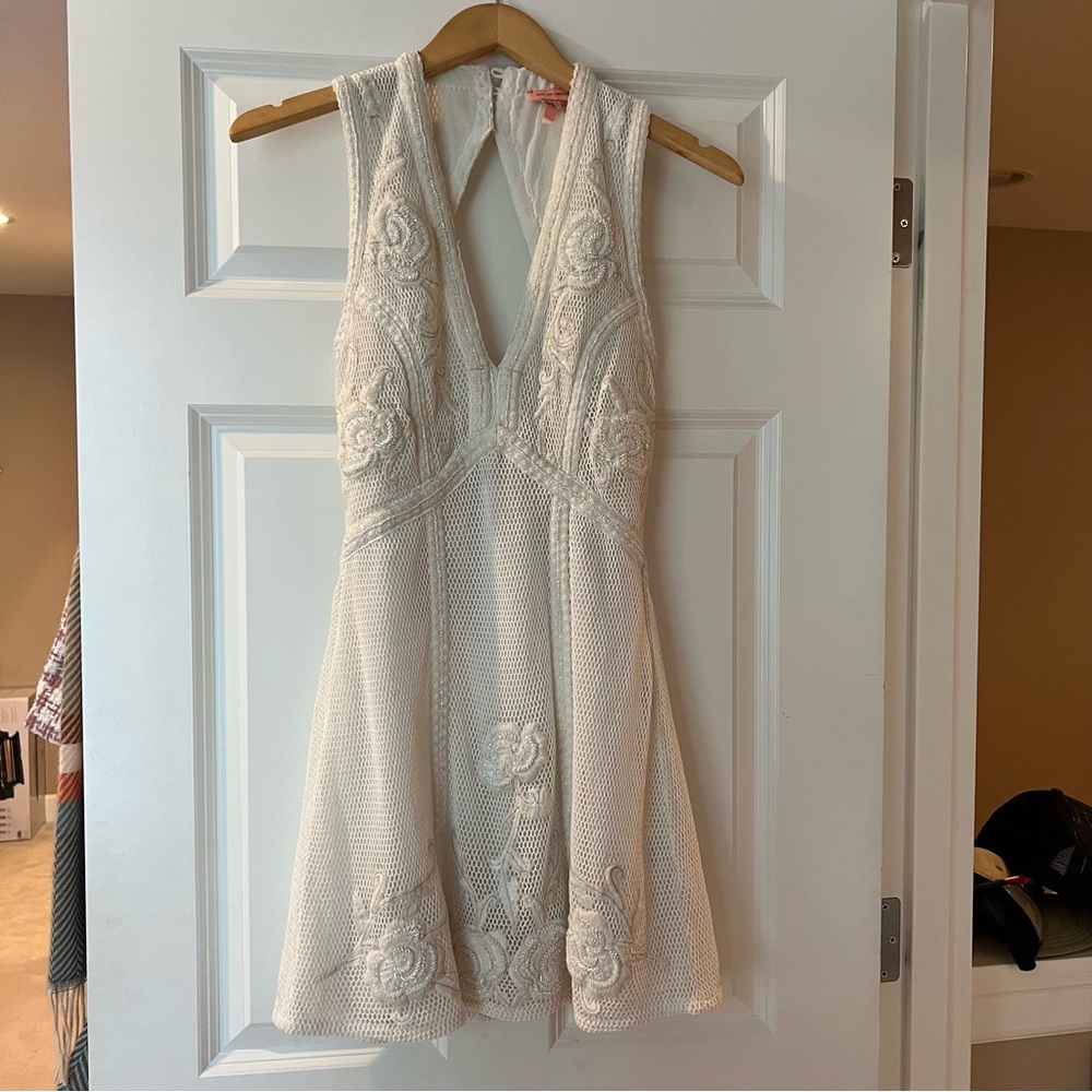 Not So Serious by Pallavi Mohan Deep-V Mini Dress